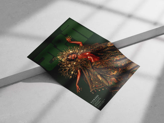 Yakshi (a deity/spirit from Indian mythology) Main Subject: Yakshi (a deity/spirit from Indian mythology) Matte poster print