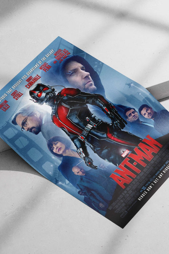 The main subject is the Marvel Cinematic Universe film Ant-Man. Ant-Man Quantum Leap Poster