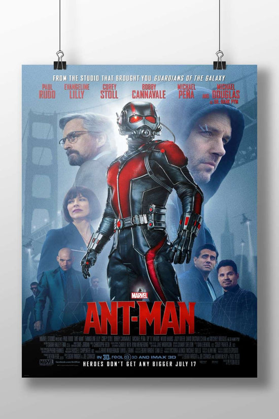 The main subject is the Marvel Cinematic Universe film Ant-Man. Ant-Man Quantum Leap Poster