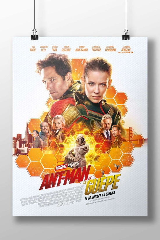 Marvel Cinematic Universe film "Ant-Man et la Guêpe" (Ant-Man and the Wasp) featuring real characters