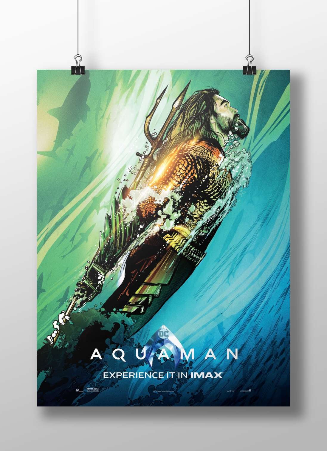 Aquaman (DC Comics character, 2018 film "Aquaman") Aquaman - Mysterious Deep Blue Hero Poster