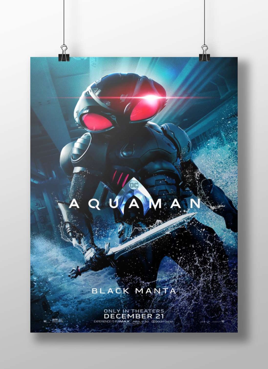 Black Manta from DC Comics' Aquaman franchise Black Manta - Aquaman Villain Poster