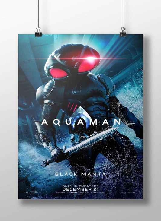 Black Manta from DC Comics' Aquaman franchise Black Manta - Aquaman Villain Poster