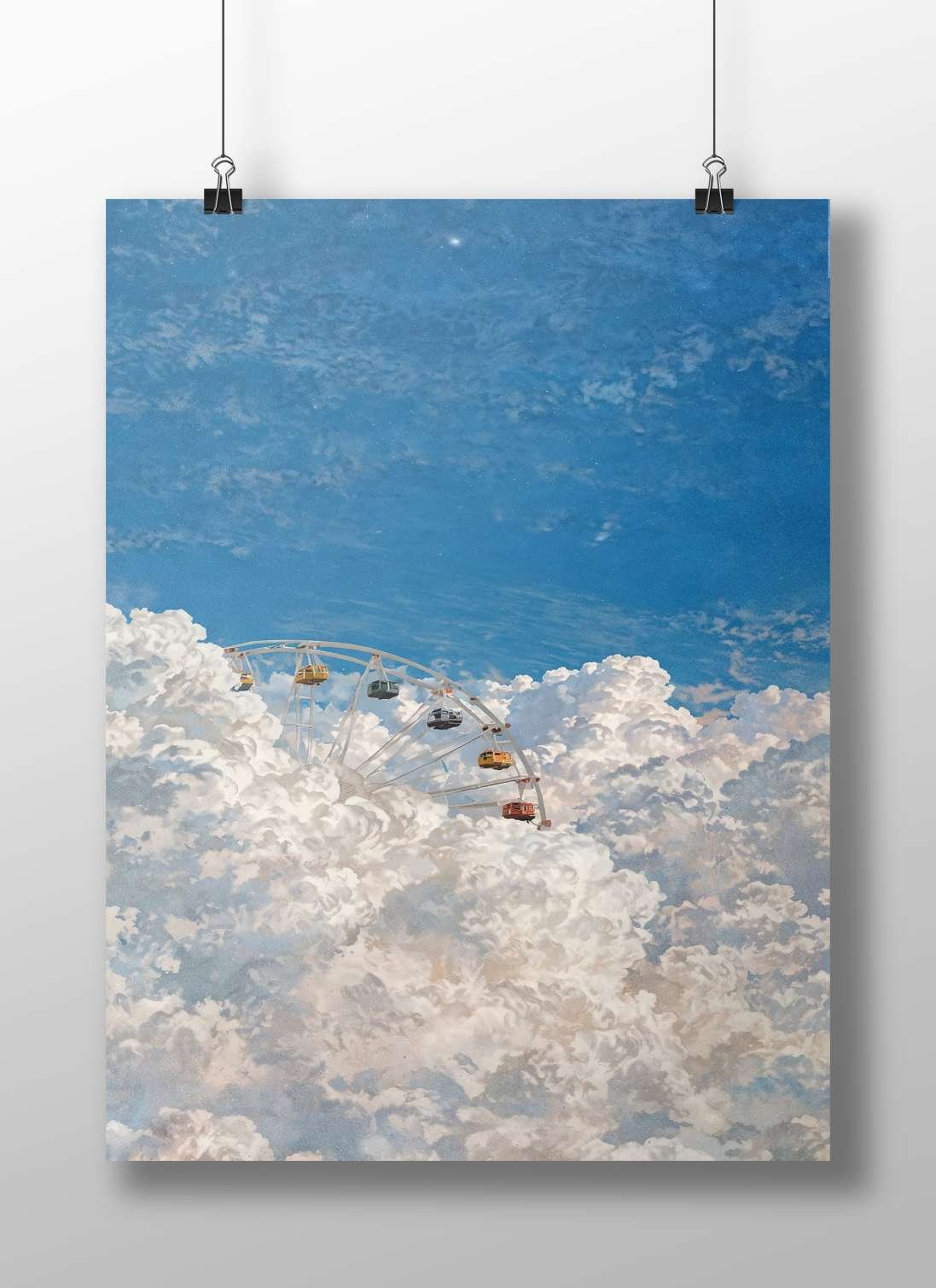 Ferris Wheel Main Subject: Ferris Wheel Matte BoizzBoard rigid print — Cars wall art India | PosterBoizz