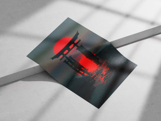 Japanese Torii Gate Main Subject: Japanese Torii Gate Matte poster print — Anime wall art India | PosterBoizz