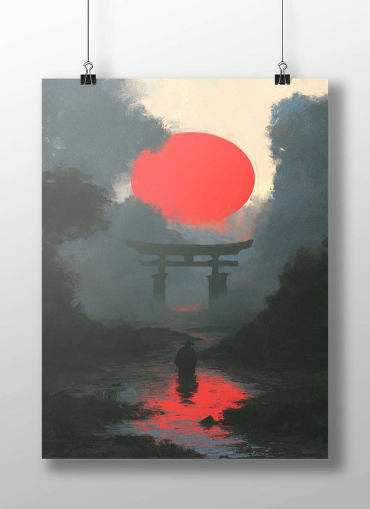 Shinto torii gate Main Subject: Shinto torii gate Matte BoizzBoard rigid print — Art wall art India | PosterBoizz