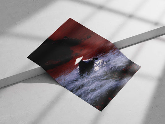 Anonymous Samurai Original Japanese Art Modern Digital Painting with Ukiyo-e Influences Matte poster print — Anime wall art