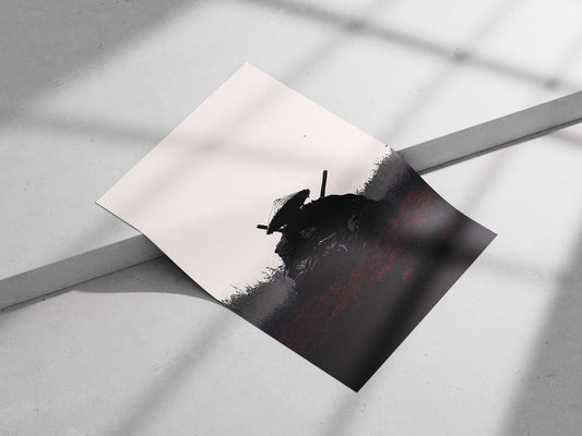 Samurai (historical Japanese armored warrior) Main Subject: Samurai (historical Japanese armored warrior) Matte poster print