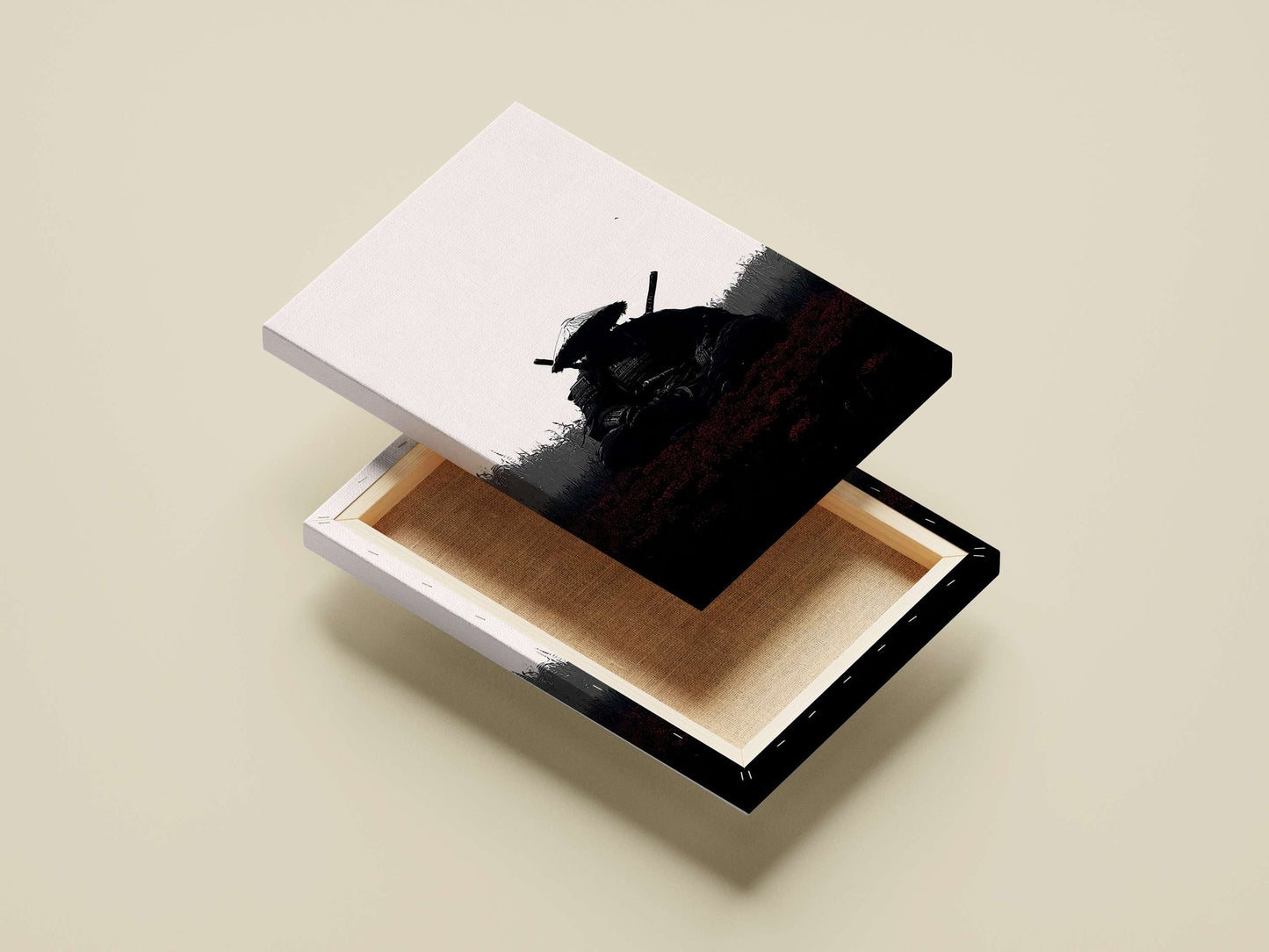 Samurai (historical Japanese armored warrior) Main Subject: Samurai (historical Japanese armored warrior) Canvas wall art —