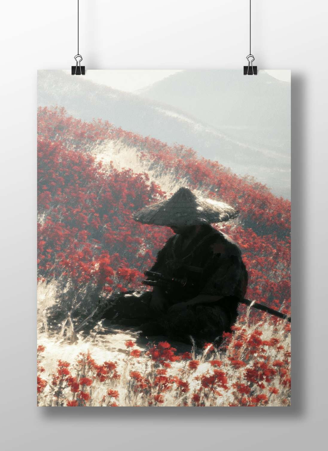 Samurai Main Subject: Samurai Matte BoizzBoard rigid print — Anime wall art India | PosterBoizz