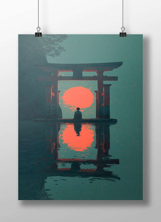 Torii Gate Main Subject: Torii Gate Matte BoizzBoard rigid print — Anime wall art India | PosterBoizz