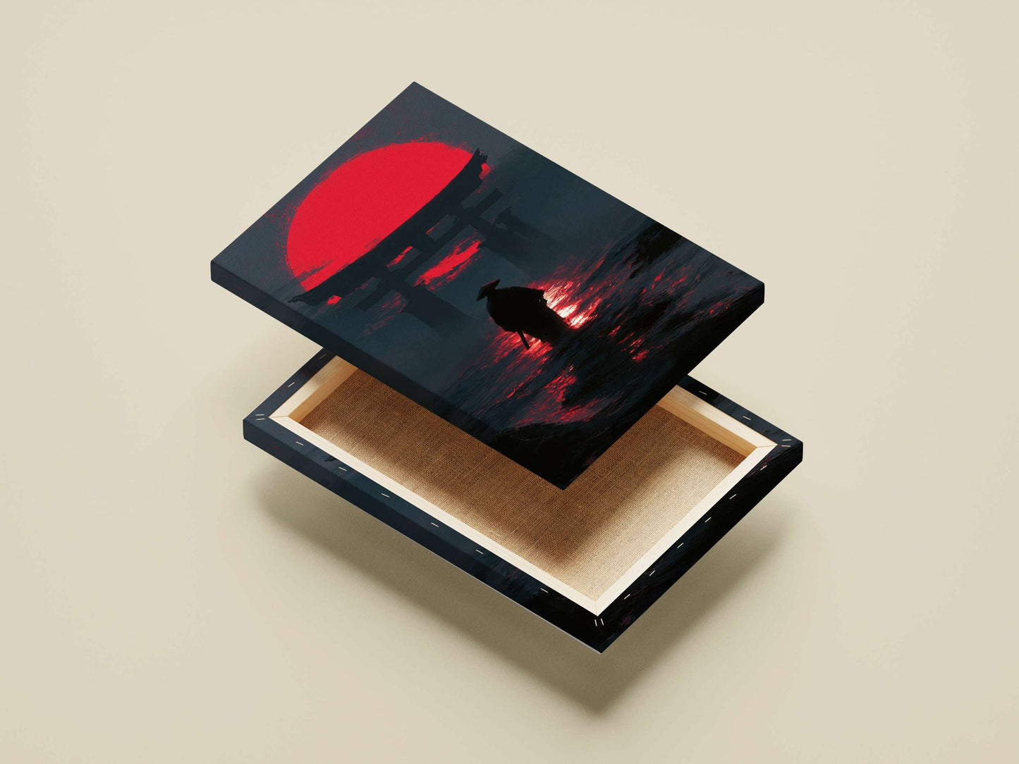 Samurai (silhouette) Main Subject: Samurai (silhouette) Canvas wall art — Anime wall art India | PosterBoizz