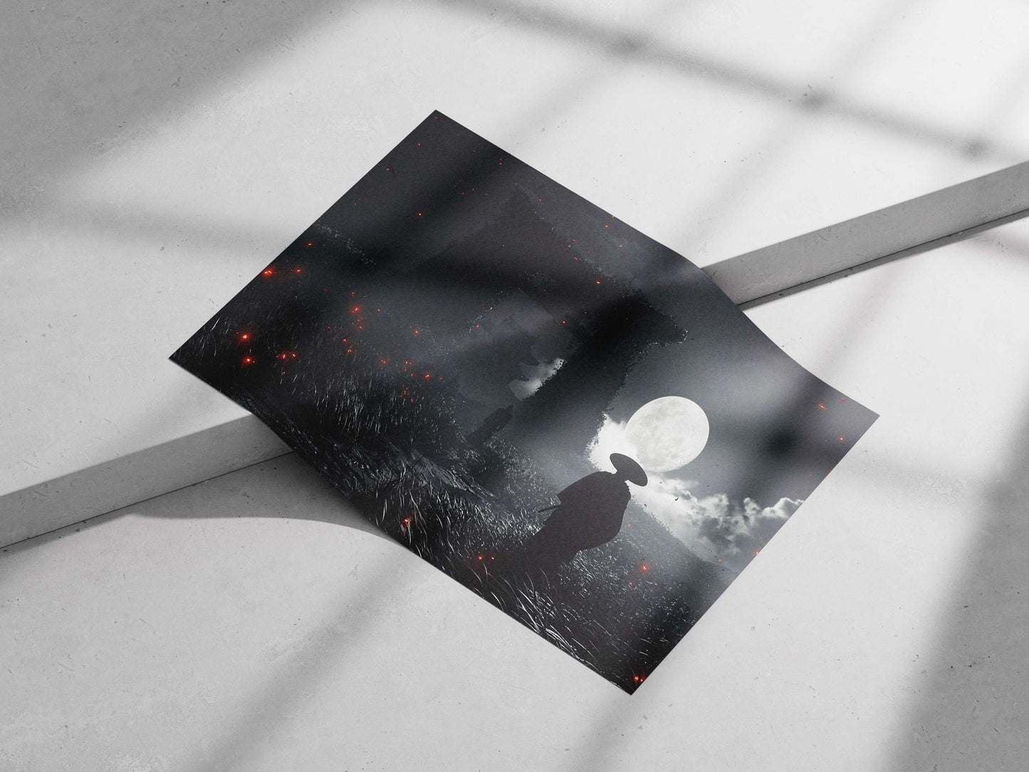 Silhouetted Human Figure Modern Digital Noir Matte poster print — Art wall art India | PosterBoizz