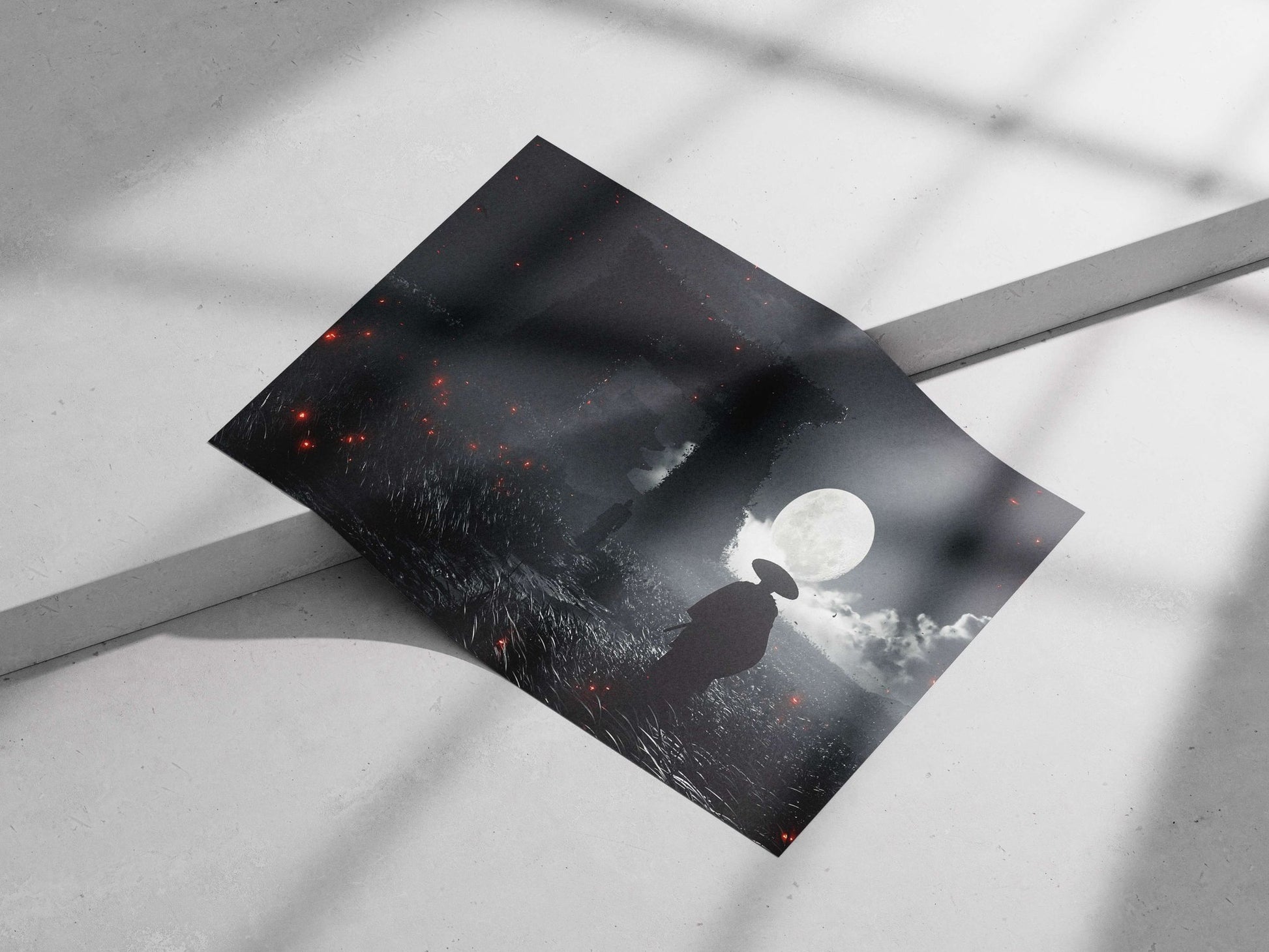 Silhouetted Human Figure Modern Digital Noir Matte poster print — Art wall art India | PosterBoizz