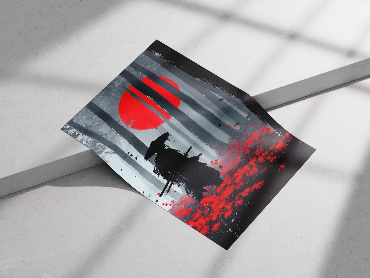 Samurai Main Subject: Samurai Matte poster print — Anime wall art India | PosterBoizz