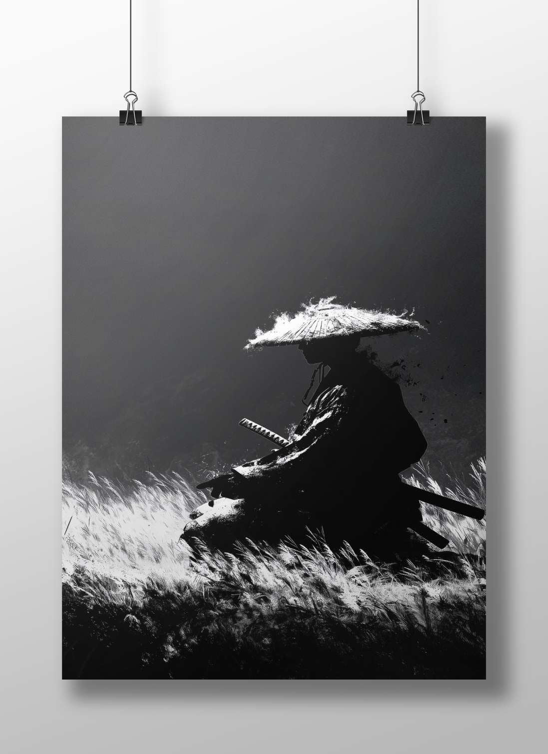 Samurai Main Subject: Samurai Matte BoizzBoard rigid print — Anime wall art India | PosterBoizz