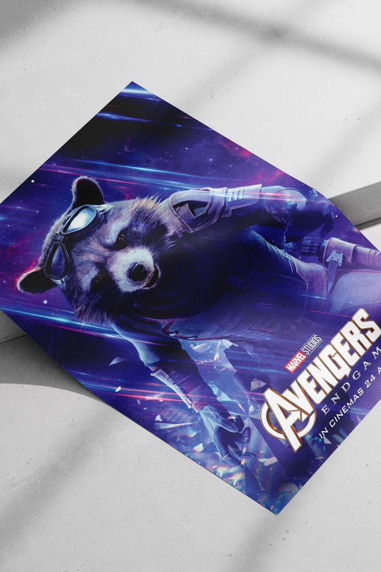 Rocket Raccoon from Marvel's Avengers Endgame franchise Rocket Raccoon - Sci-Fi Pop Art Poster