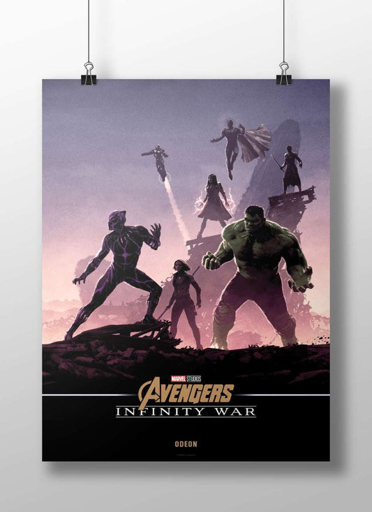 Avengers characters (Black Panther, Iron Man, Captain America, Thor, Vision, Scarlet Witch, Hulk, Captain Marvel,