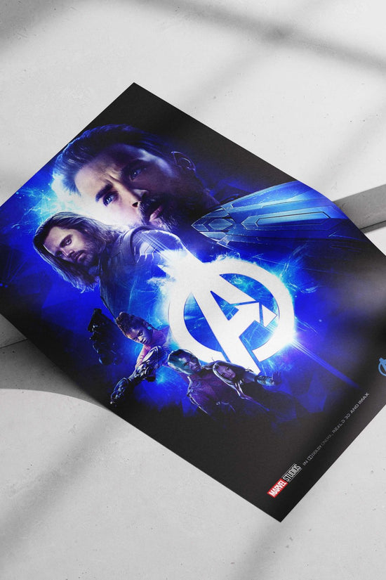 Marvel's Avengers franchise (specifically the movie poster for an Avengers film, confirmed by "MARVEL STUDIOS"