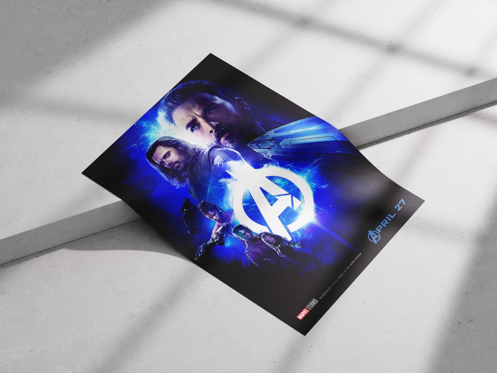 Marvel's Avengers franchise (specifically the movie poster for an Avengers film, confirmed by "MARVEL STUDIOS"