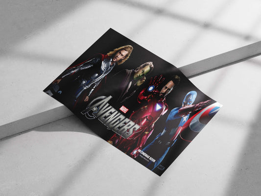 Thor (Chris Hemsworth), Tony Stark/Iron Man (Robert Downey Jr.), Steve Rogers/Captain America (Chris Evans), and