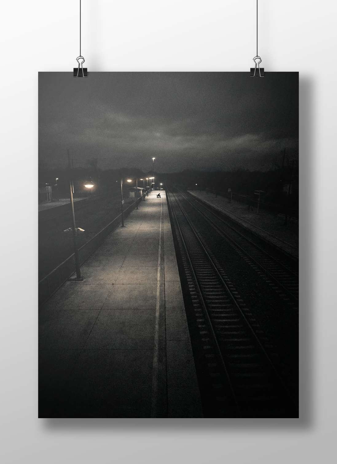 Railway station platform Main Subject: Railway station platform Matte BoizzBoard rigid print — Art wall art India |