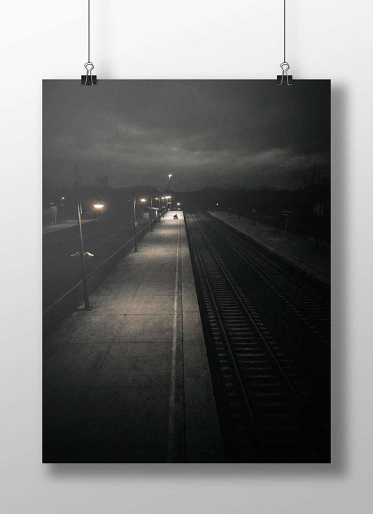 Railway station platform Main Subject: Railway station platform Matte BoizzBoard rigid print — Art wall art India |