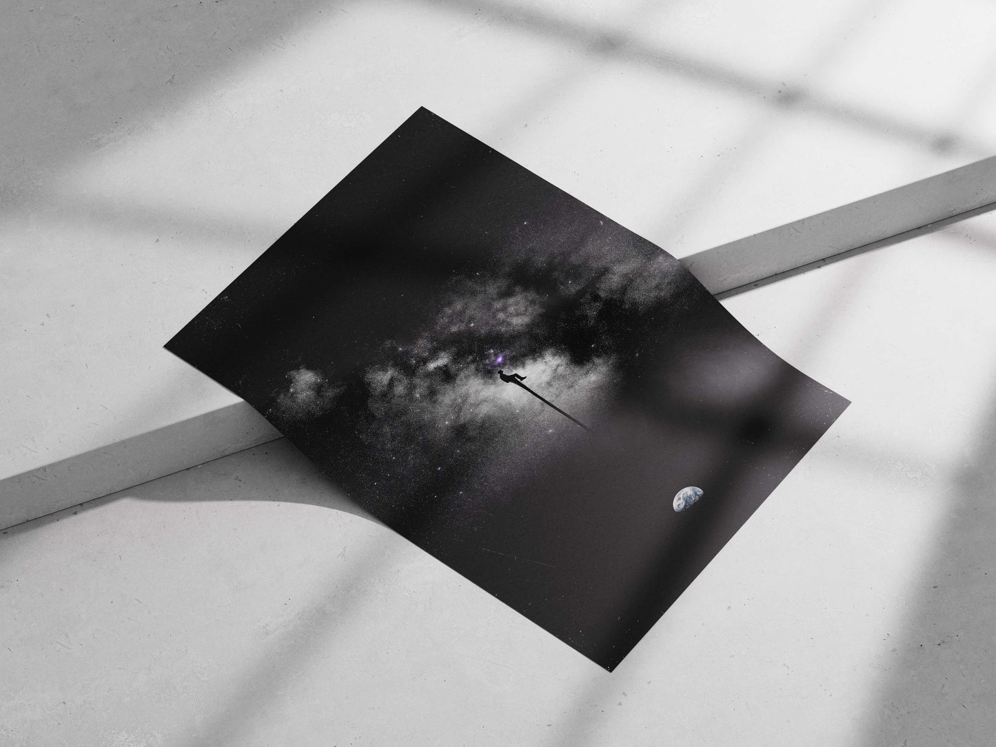 Human Silhouette Original Space Art (non-franchise) Vintage (analog film emulation) Matte poster print — Art wall art India