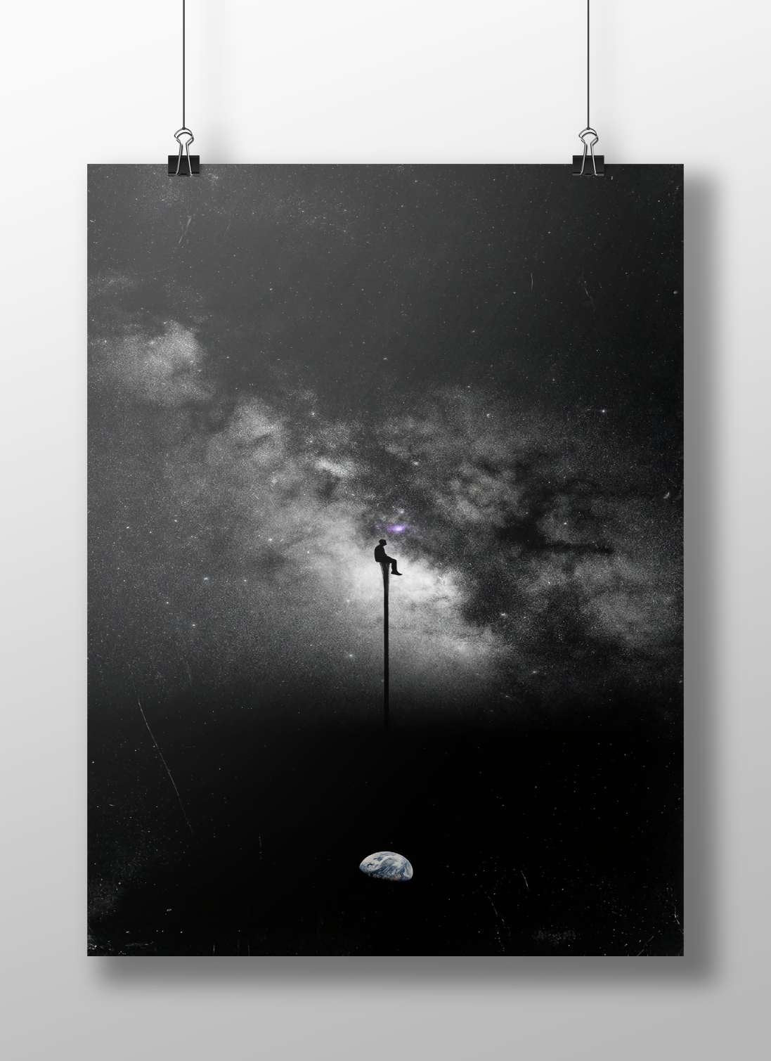 Human Silhouette Original Space Art (non-franchise) Vintage (analog film emulation) Matte BoizzBoard rigid print — Art wall