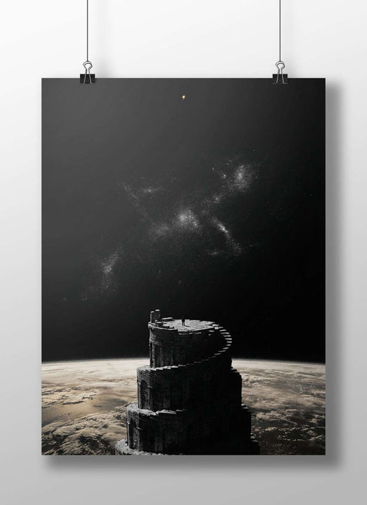 Unnamed Silhouetted Human (Generic Figure) Original Concept Art Modern Digital Noir Matte BoizzBoard rigid print — Art wall