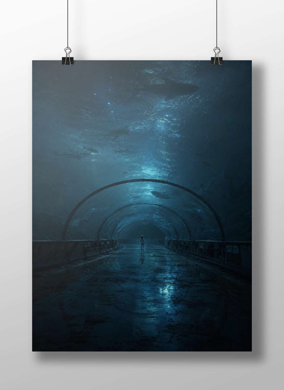Anonymous Solitary Figure Original Concept Art Modern Digital Realism (Noir Style) Matte BoizzBoard rigid print — Art wall
