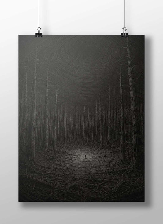 Solitary Figure Modern Digital Noir Matte BoizzBoard rigid print — Art wall art India | PosterBoizz