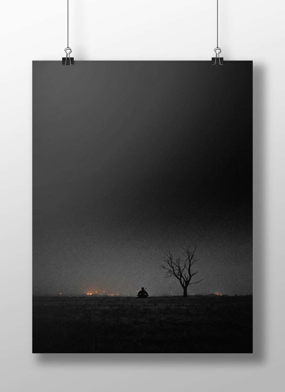 Unidentified Figure Contemporary Digital Noir Matte BoizzBoard rigid print — Art wall art India | PosterBoizz