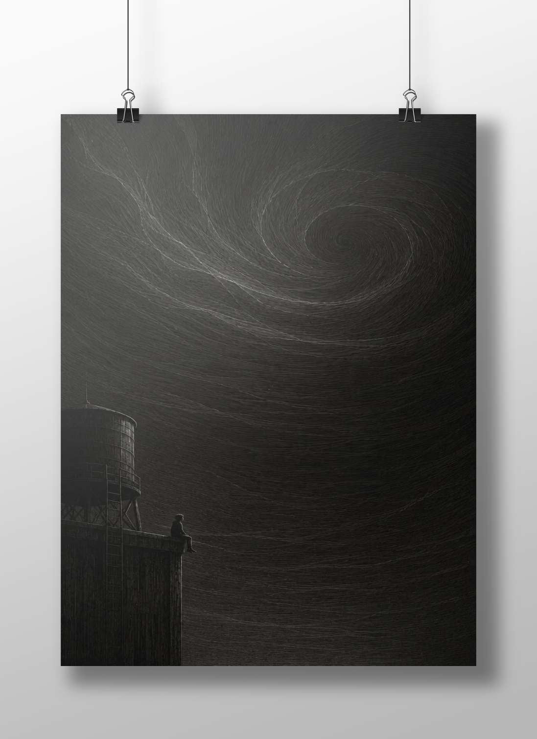 Unidentified Human Figure None / Independent Artwork Modern Digital (Contemporary Noir Style) Matte BoizzBoard rigid print —
