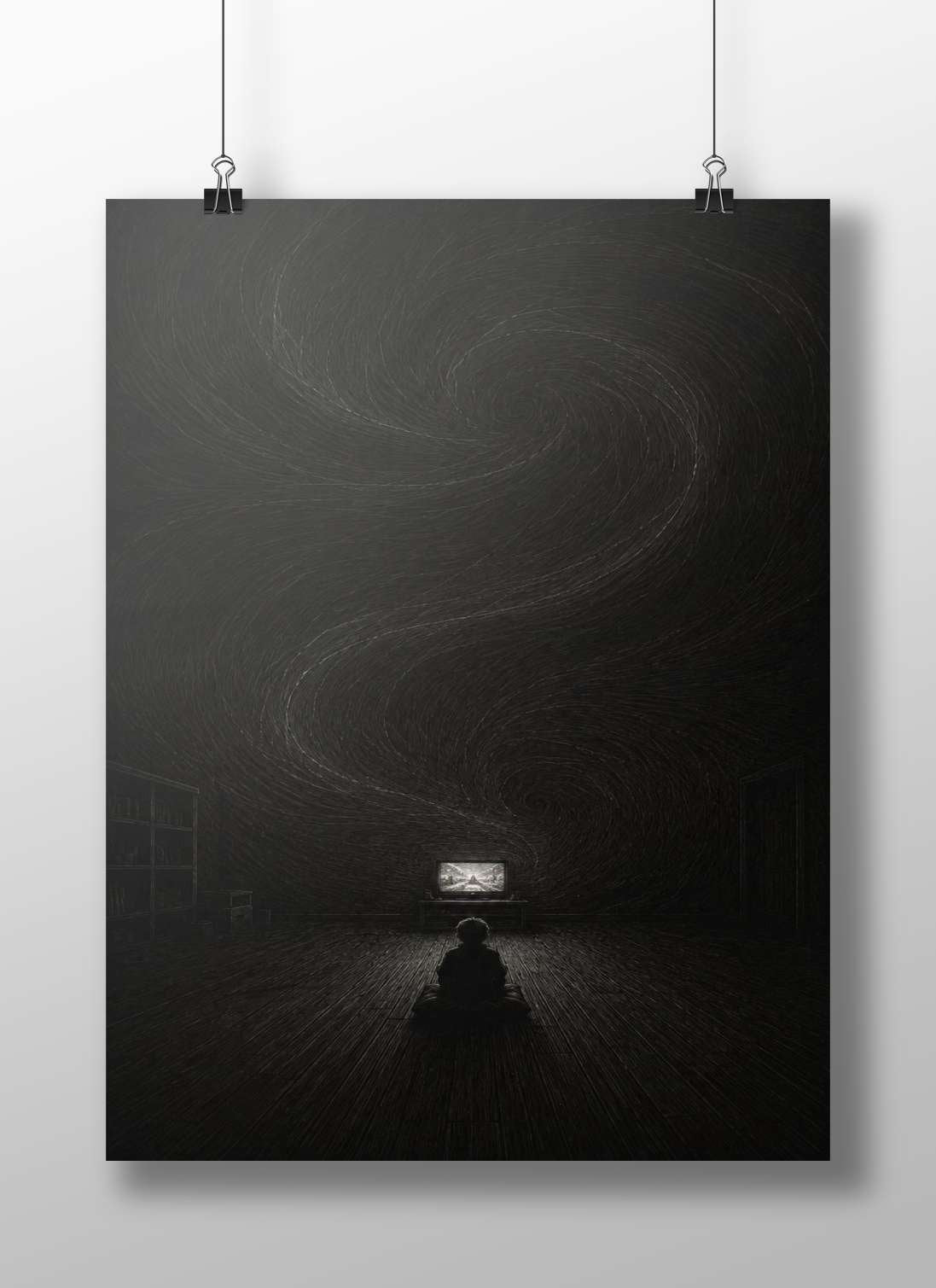 Unidentified Human Figure Abstract Art (Noir Genre) Modern Digital Matte BoizzBoard rigid print — Art wall art India |