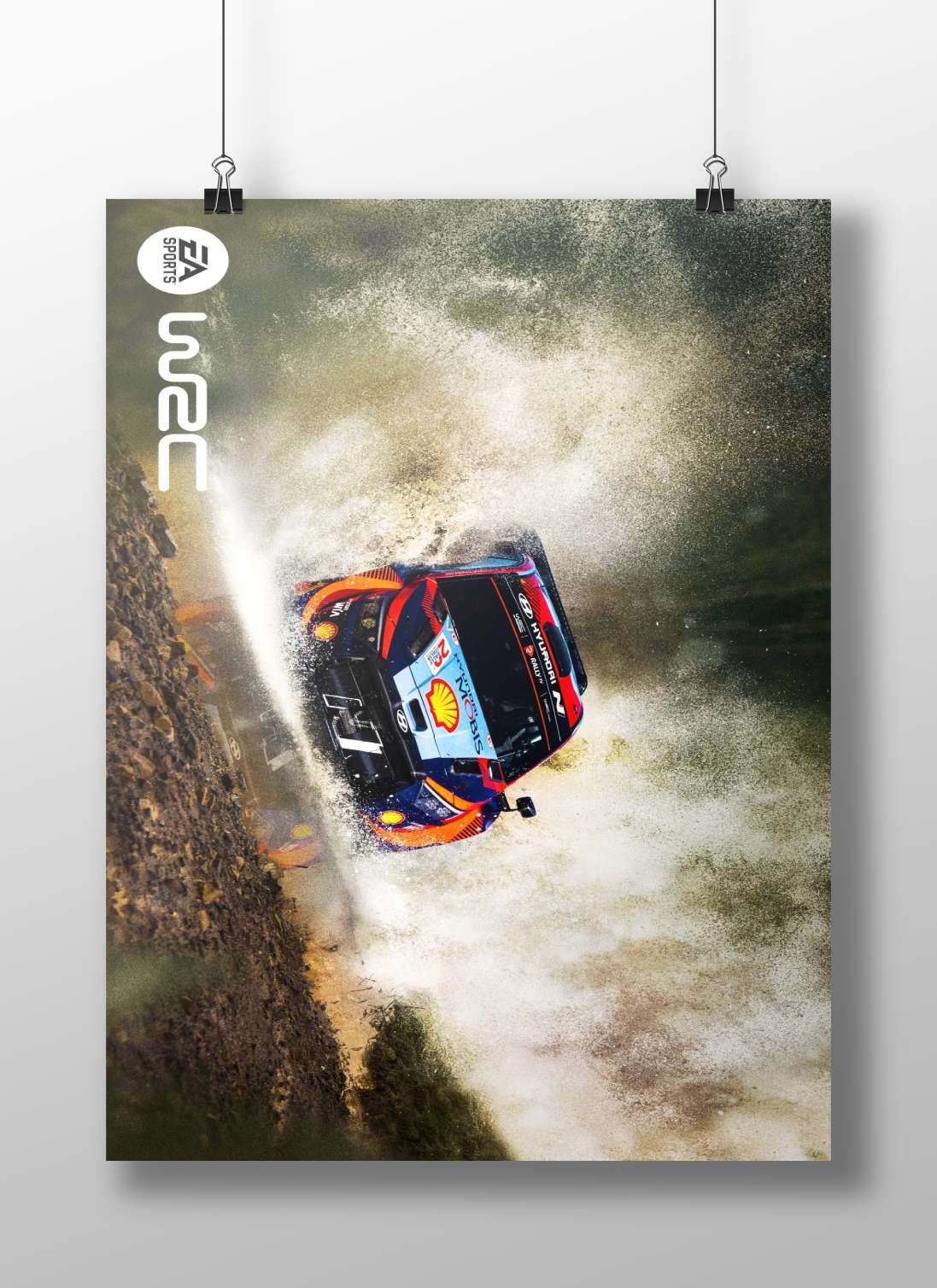 Hyundai i20 N Rally1 (WRC) with Shell and Hyundai branding Main Subject: Hyundai i20 N Rally1 (WRC) with Shell and Hyundai