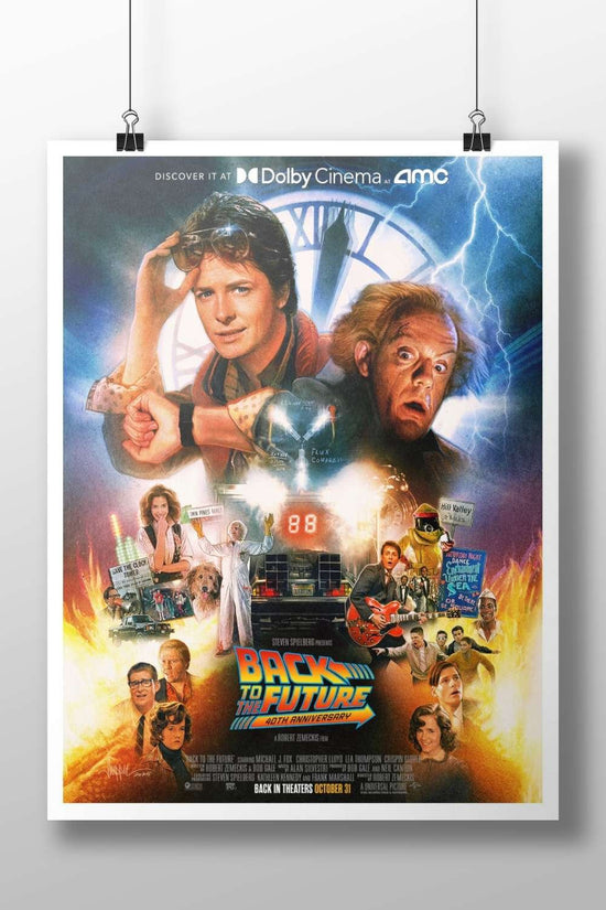 Back to the Future (film franchise, specific to the 40th-anniversary poster featuring characters like Marty