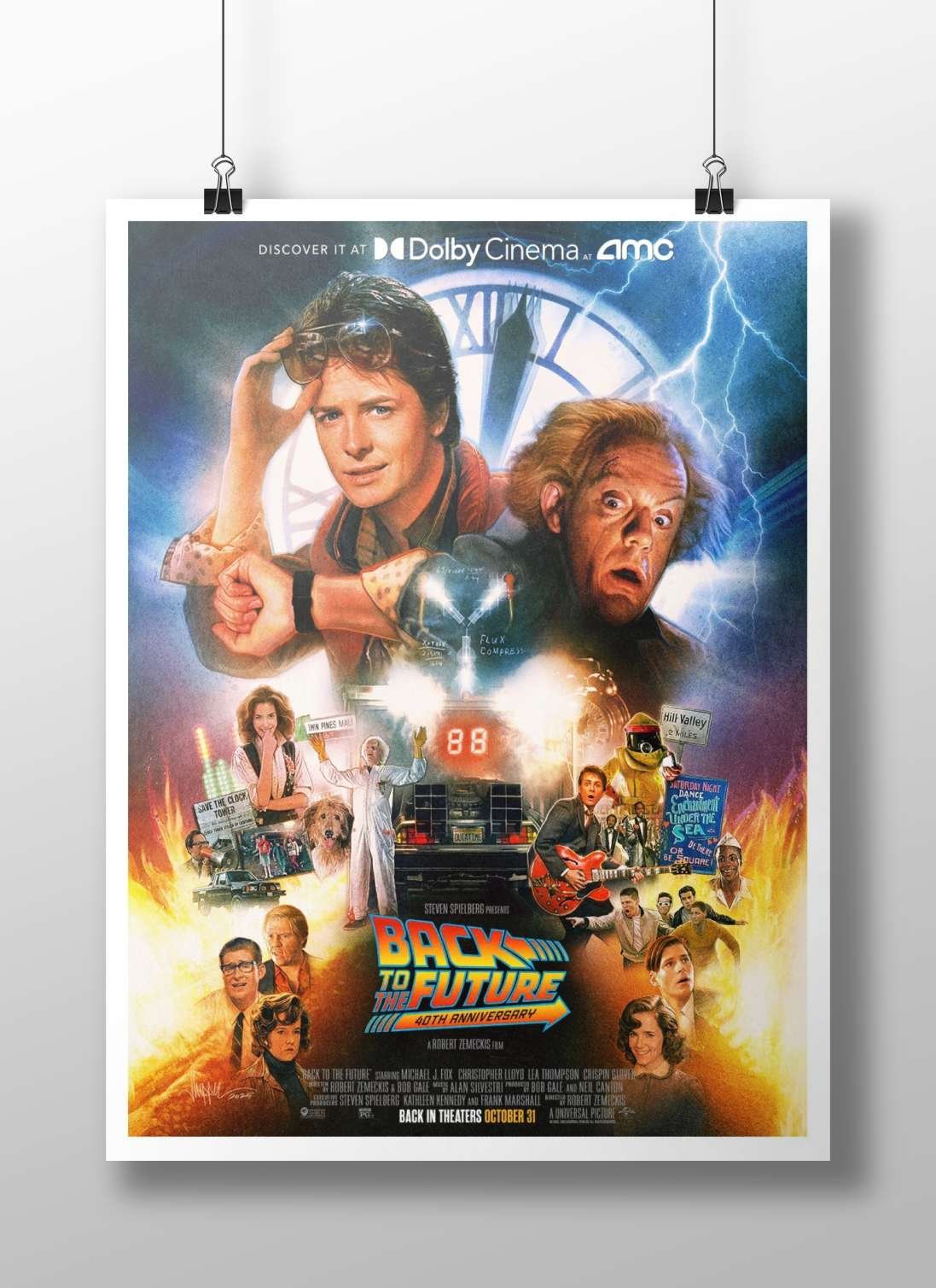 Back to the Future (film franchise, specific to the 40th-anniversary poster featuring characters like Marty