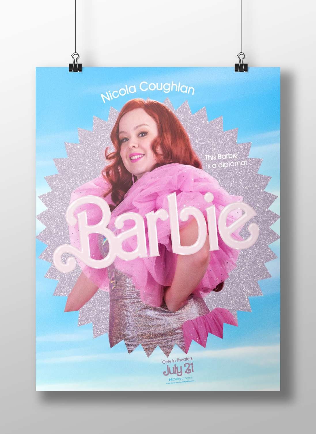 Nicola Coughlan as the diplomat Barbie from the Barbie franchise Nicola Coughlan - Diplomat Barbie
