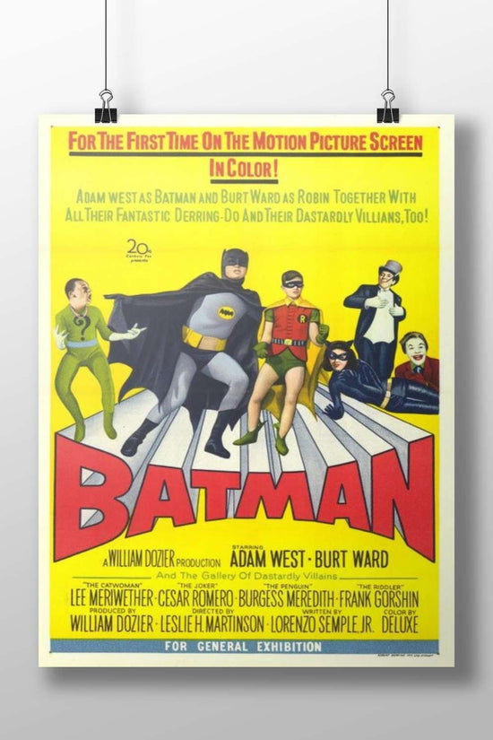 1966 Batman film starring Adam West (confirmed by OCR text "ADK WEST: Bt" as "Adam
