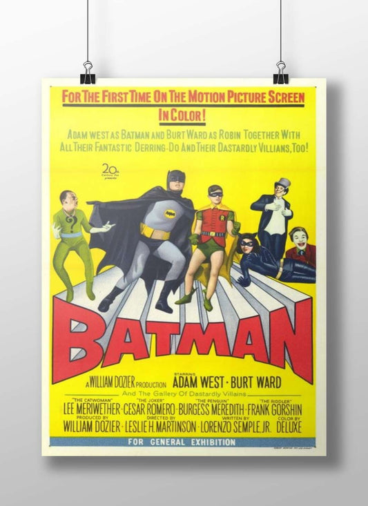 1966 Batman film starring Adam West (confirmed by OCR text "ADK WEST: Bt" as "Adam