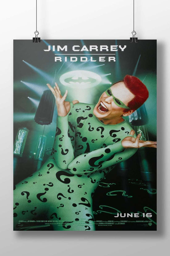 Jim Carrey as the Riddler from the Batman franchise (1990s film series). Jim Carrey As