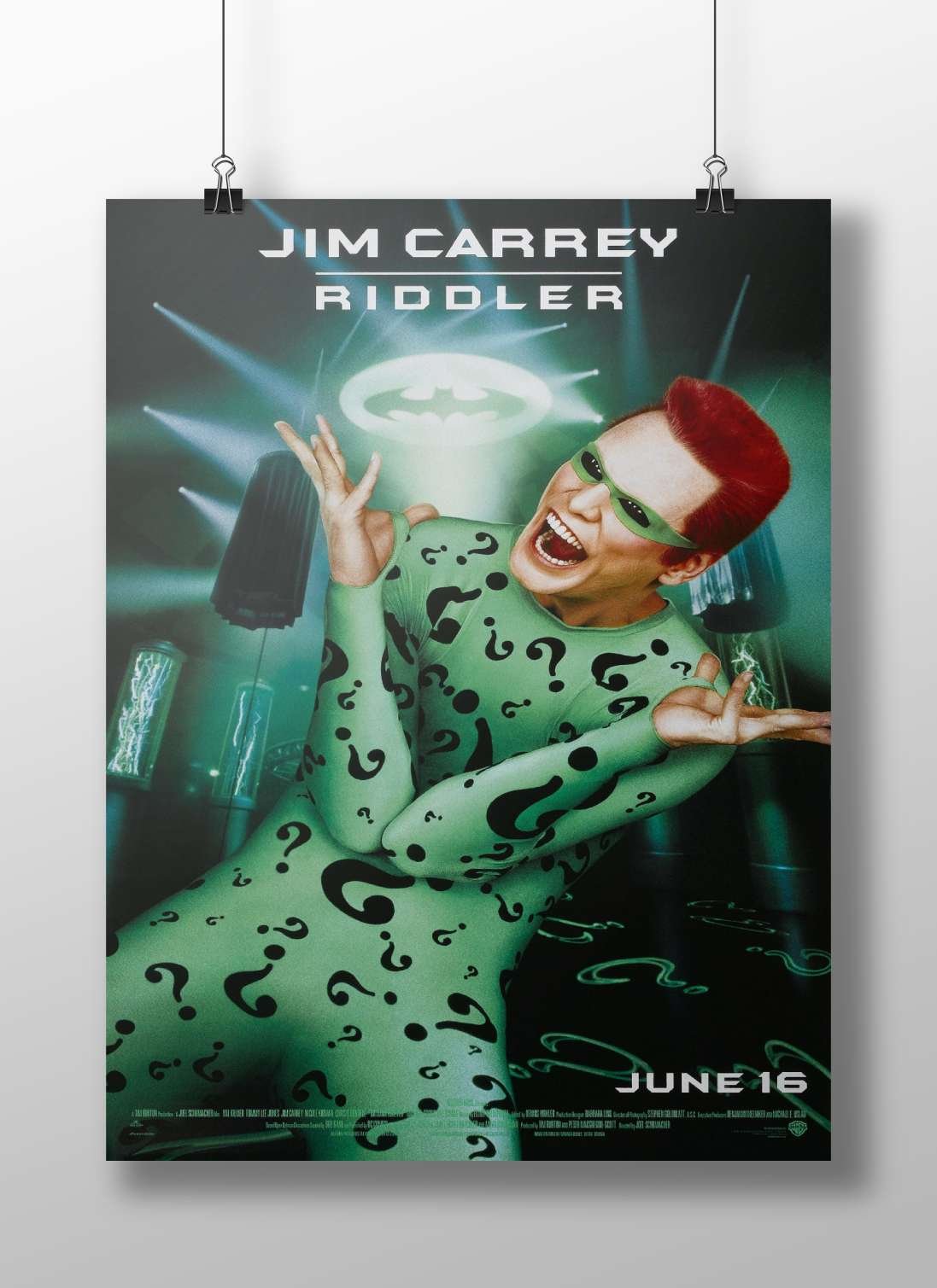 Jim Carrey as the Riddler from the Batman franchise (1990s film series). Jim Carrey As