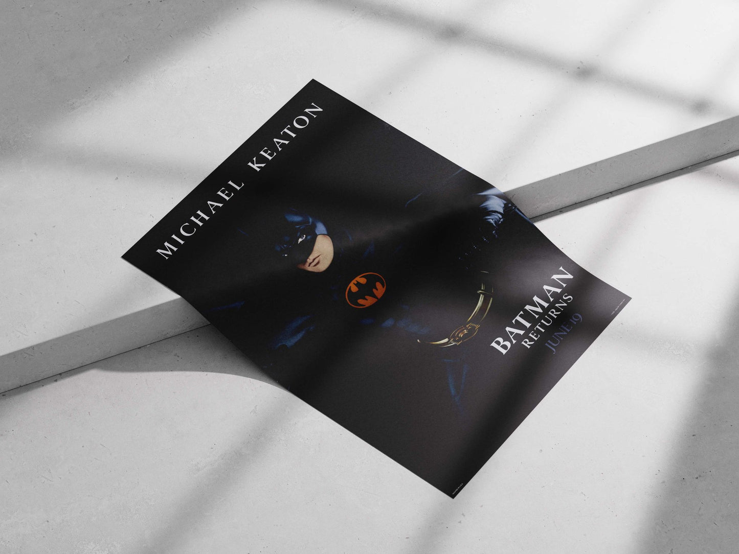 Michael Keaton as Batman in Batman Returns Batman Returns - Noir Icon Poster