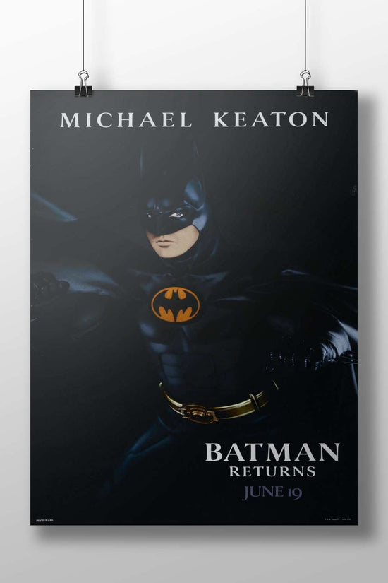 Michael Keaton as Batman in Batman Returns Batman Returns - Noir Icon Poster