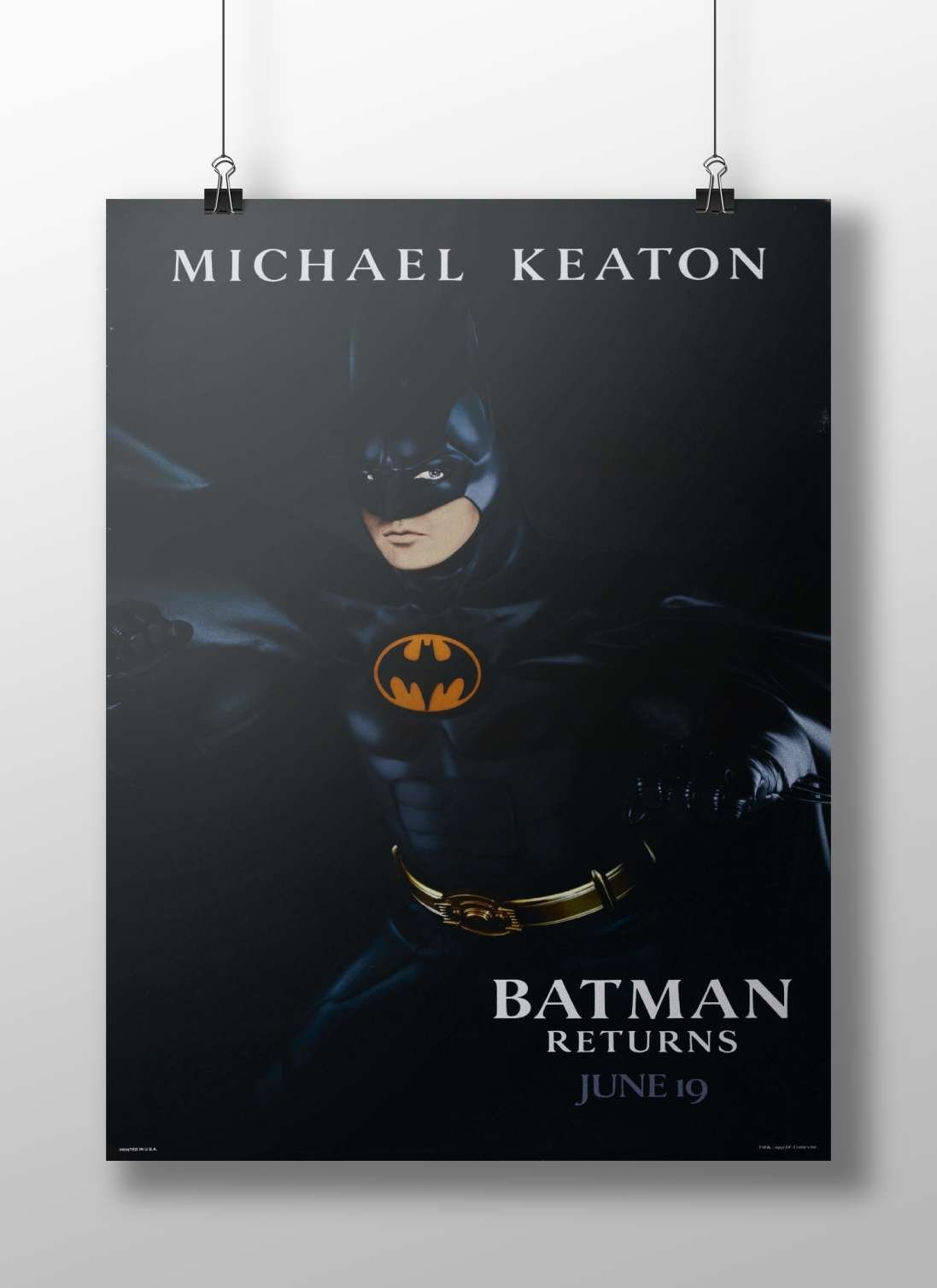 Michael Keaton as Batman in Batman Returns Batman Returns - Noir Icon Poster