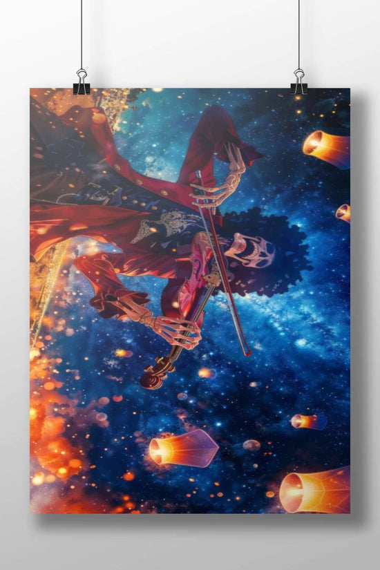 A skeletal musician playing a violin Main Subject: A skeletal musician playing a violin Matte BoizzBoard rigid print — Art