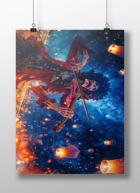 A skeletal musician playing a violin Main Subject: A skeletal musician playing a violin Matte BoizzBoard rigid print — Art