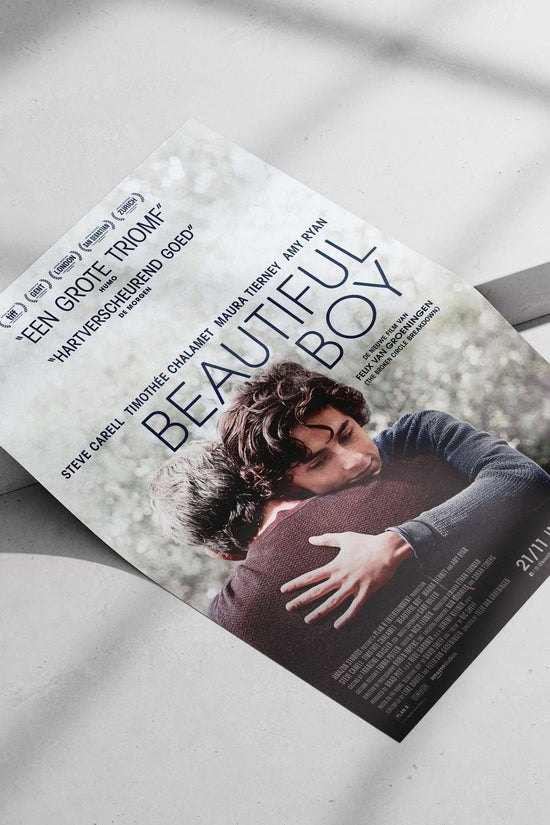 The movie "Beautiful Boy" (starring Steve Carell and Timothée Chalamet). Boy - Truthful Journey Poster