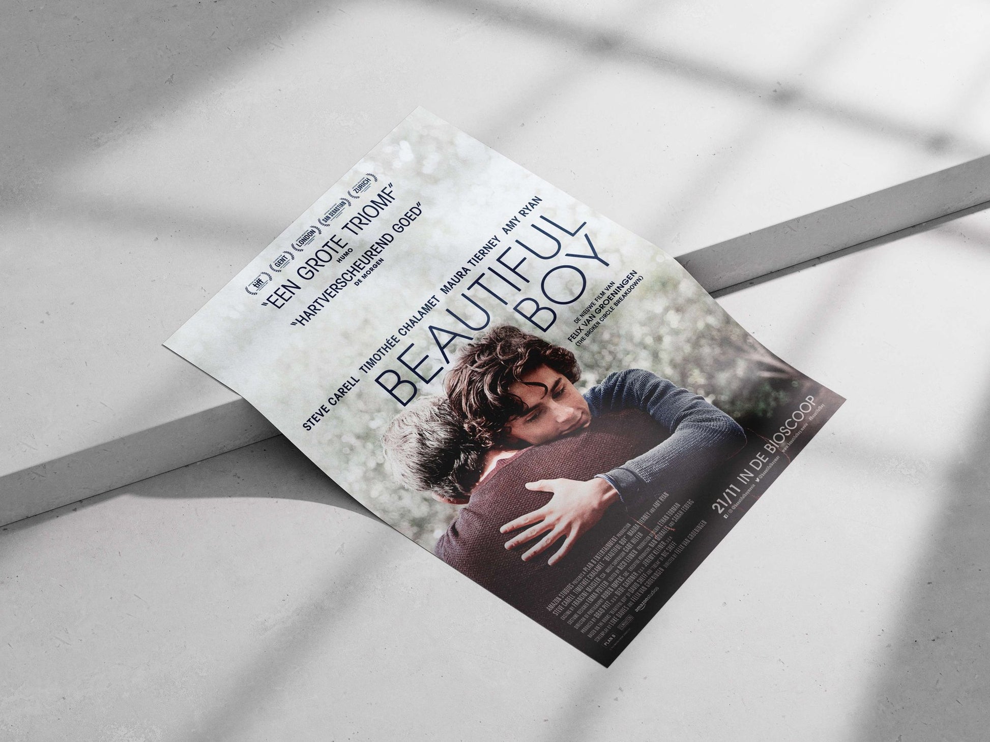 The movie "Beautiful Boy" (starring Steve Carell and Timothée Chalamet). Boy - Truthful Journey Poster